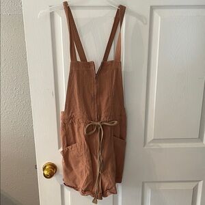 Stylish Tan Jumpsuit with Adjustable Straps